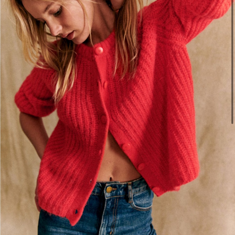 Sezane Emile Cardigan - Red XXS